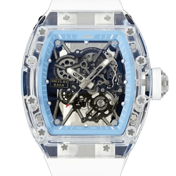 Richard Mille RM 35-01 Super Clone: Rafael Nadal Ice Blue Skeleton Dial